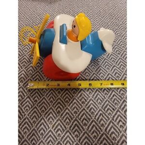 Vintage Fisher Price Pull-Along Plane #171 Pull Toy Airplane w/Pilot 1980 VTG